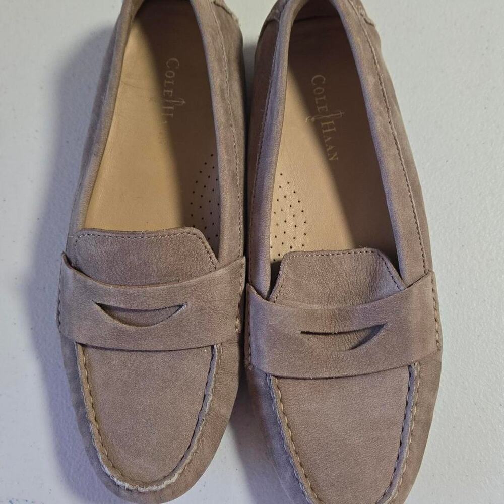 Cole Haan tan suede driving loafers sz 7.5